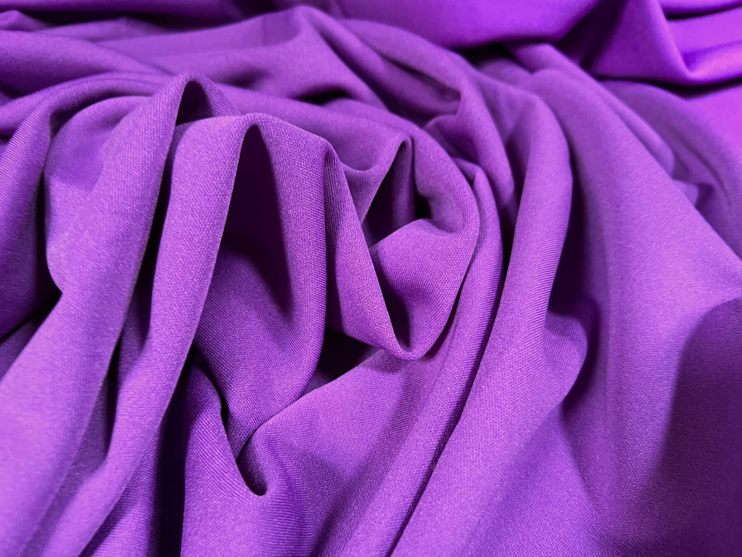 Scuba stretch neoprene style Spandex double jersey fashion fabric, per metre - plain - violet