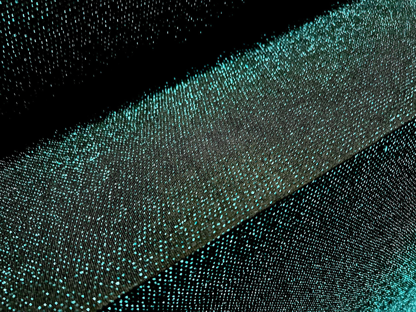 Slinky spandex jersey fabric with metallic lurex, per metre - black & turquoise
