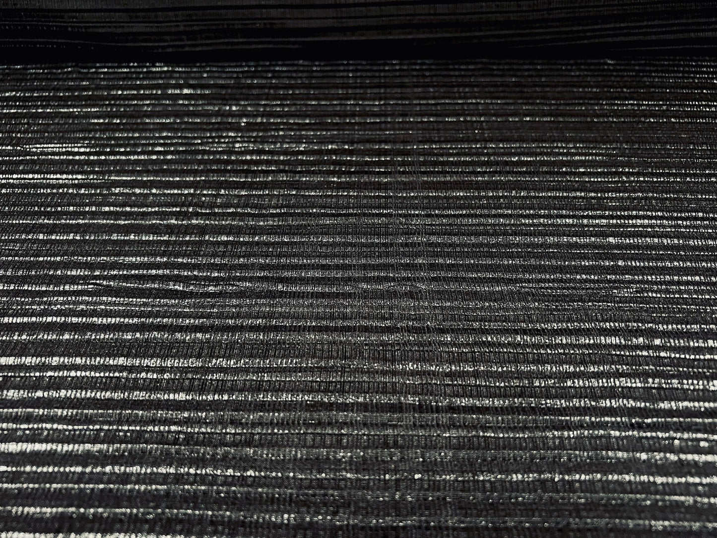 Metallic Plissé pleated jersey dress fabric, per metre - black on black