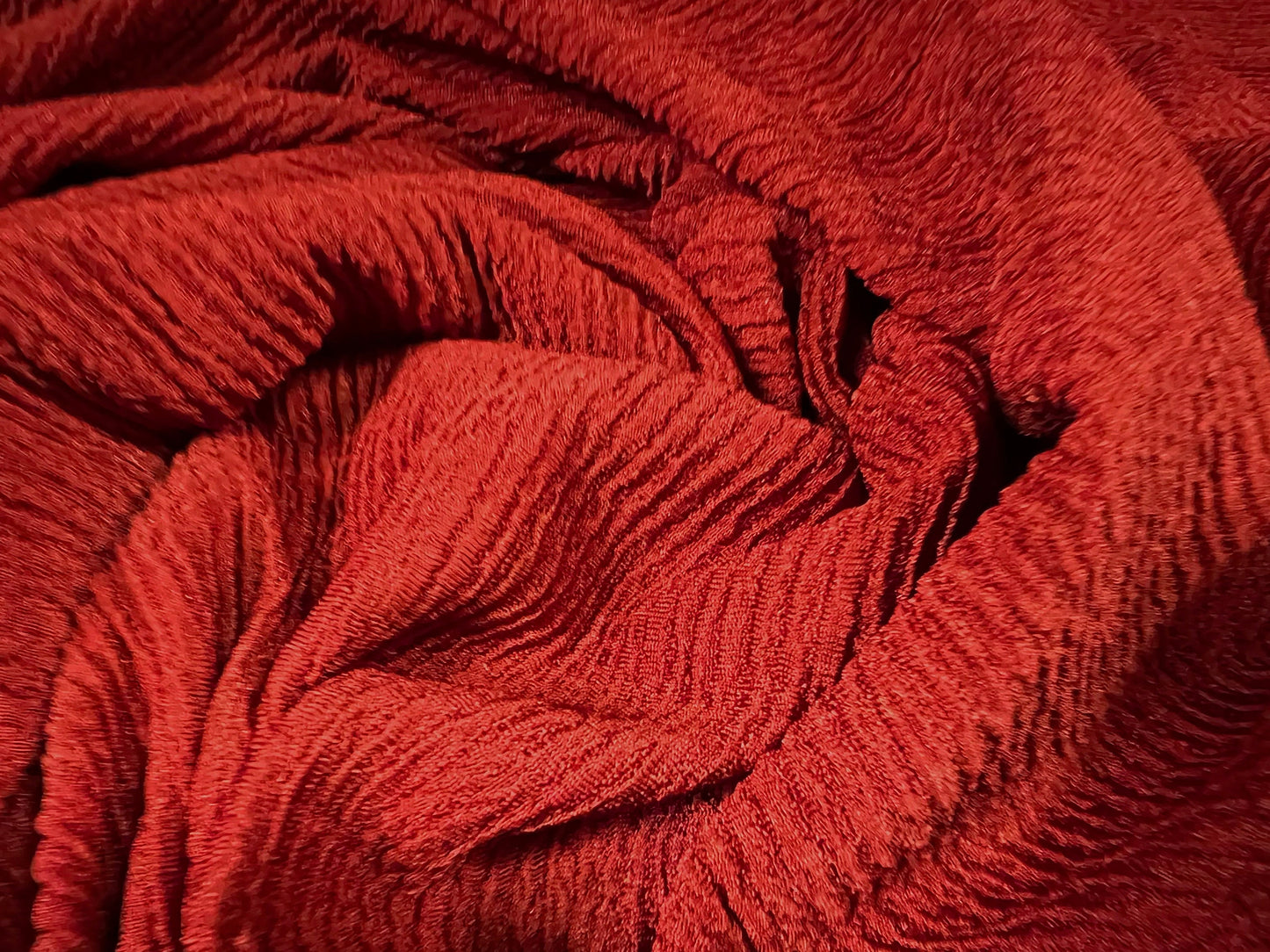 Ripple rib blister jacquard Stretch double jersey fabric, per metre - terracotta