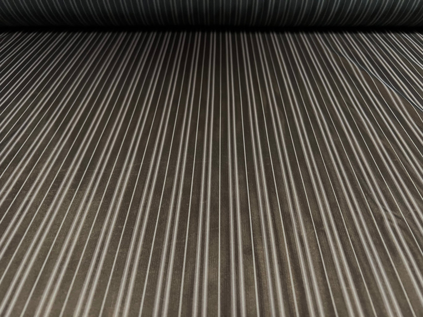Power mesh net stretch spandex fabric, per metre - stripe print - grey
