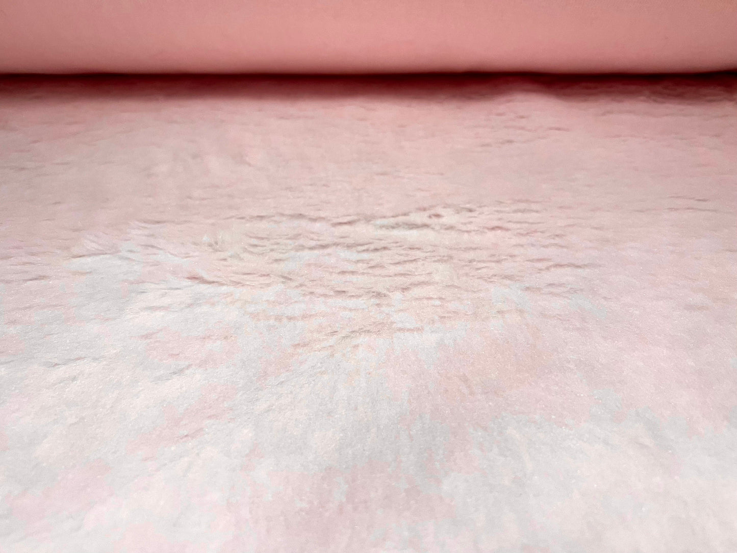 Teddy faux fur fabric, per metre - plain - blush pink