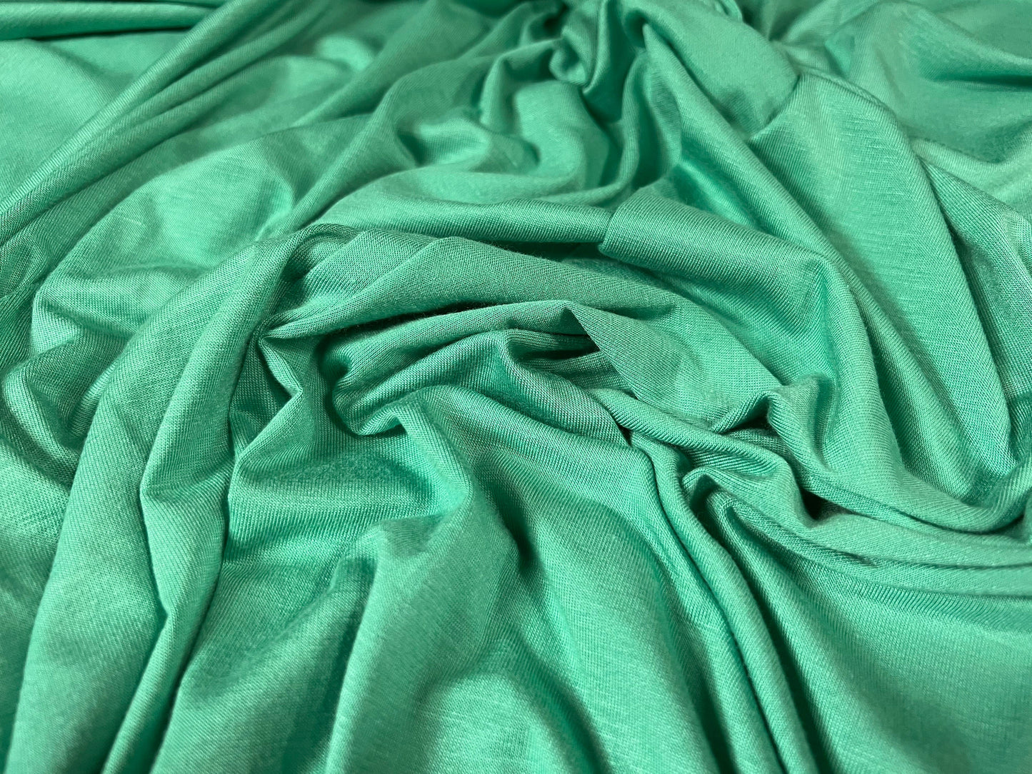 Viscose spandex stretch single jersey fabric, per metre - plain - strong mint green