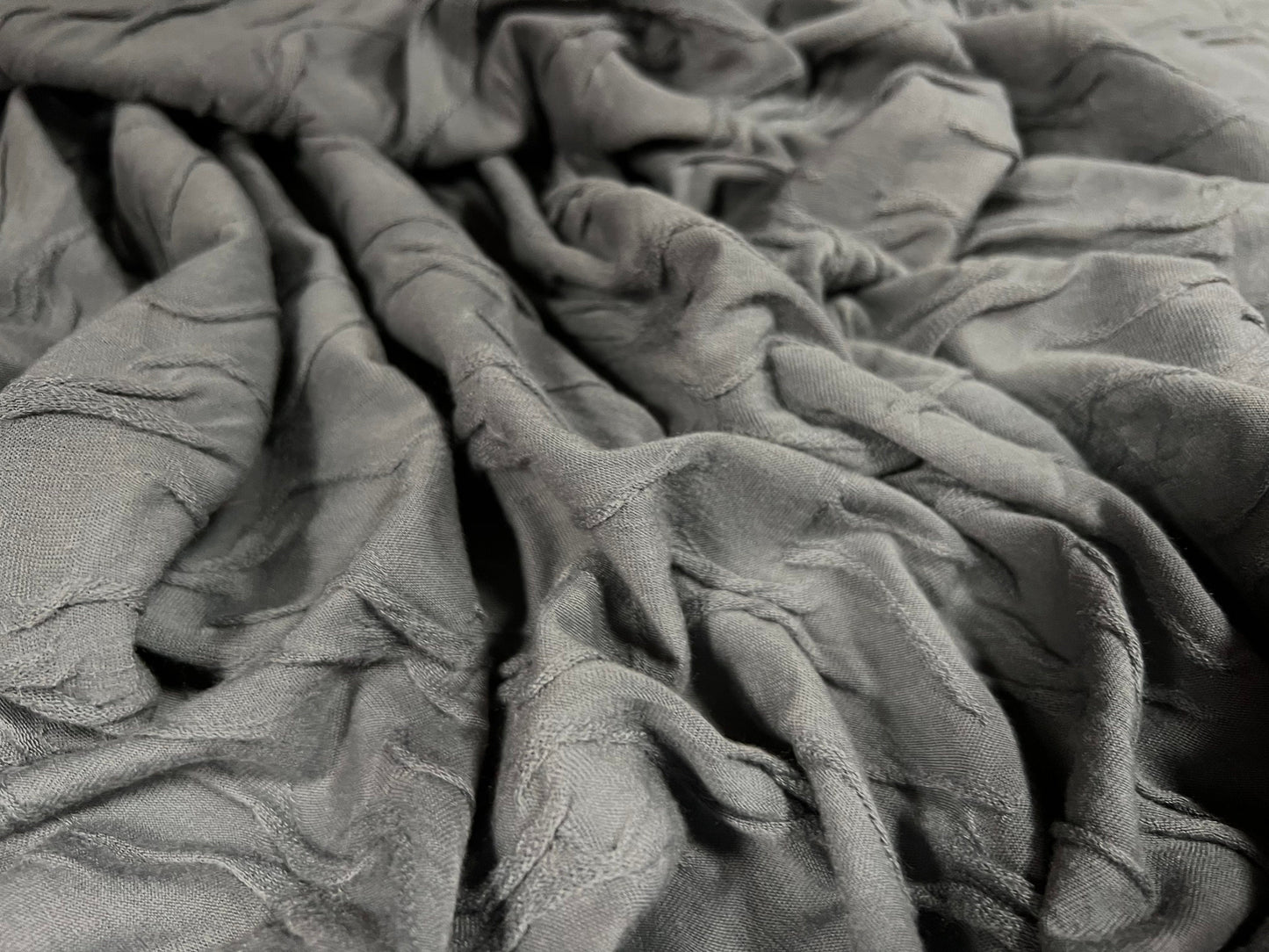 Abstract jacquard jersey dress fabric, per metre - grey