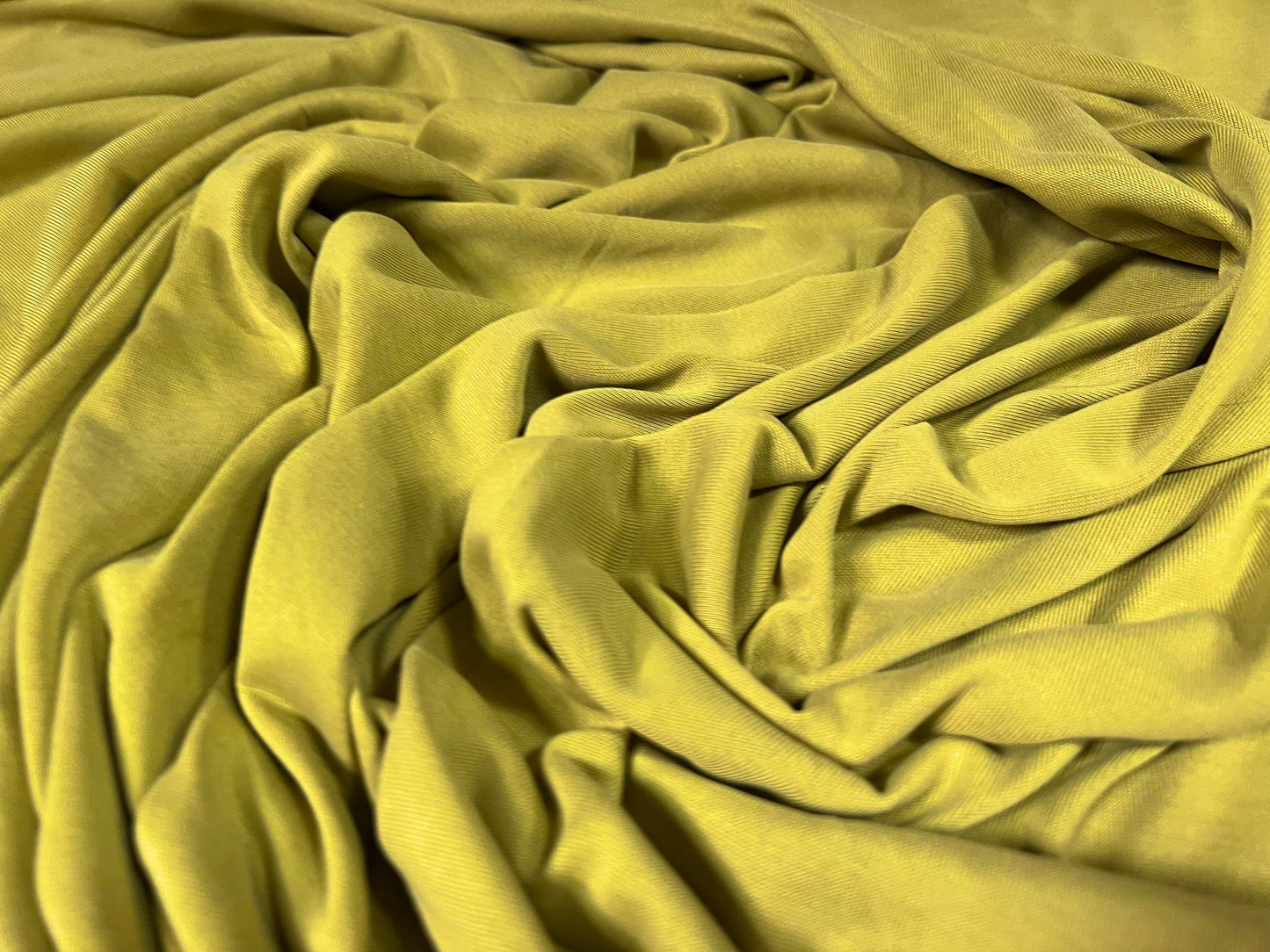 Powder touch single jersey dress fabric with comfort stretch, per metre - plain - chartreuse