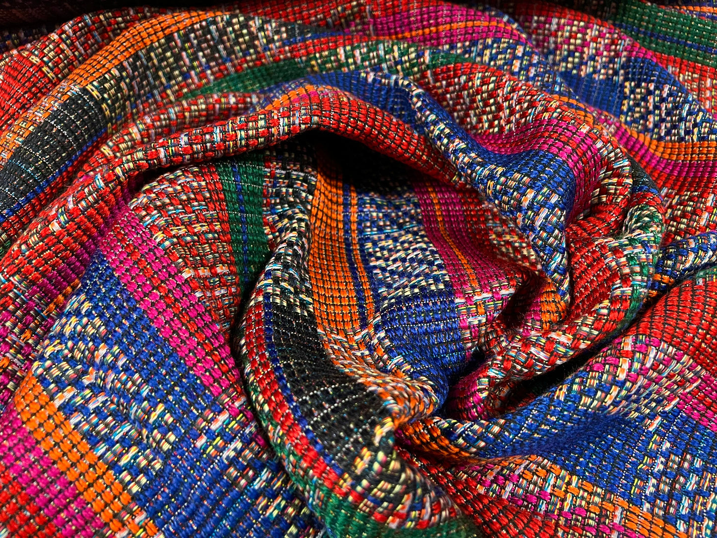 Heavyweight bouclé coat jacket fabric, per metre - multicolour pattern