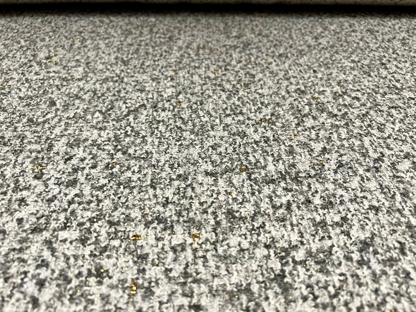 Metallic bouclé heavyweight fabric, per metre - salt & pepper - grey gold
