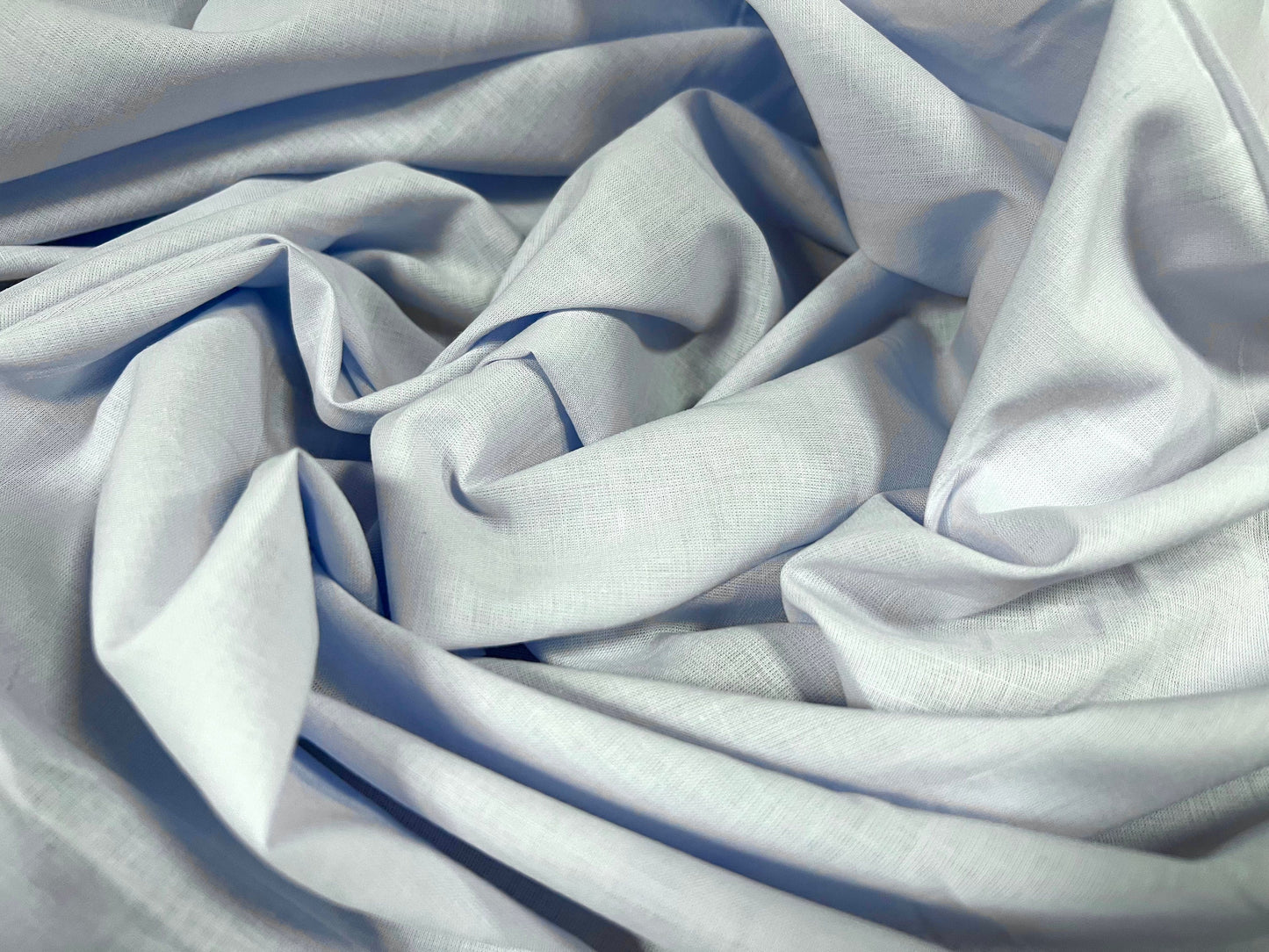 Cotton lawn woven shirt weight fabric, per metre - plain - pale blue
