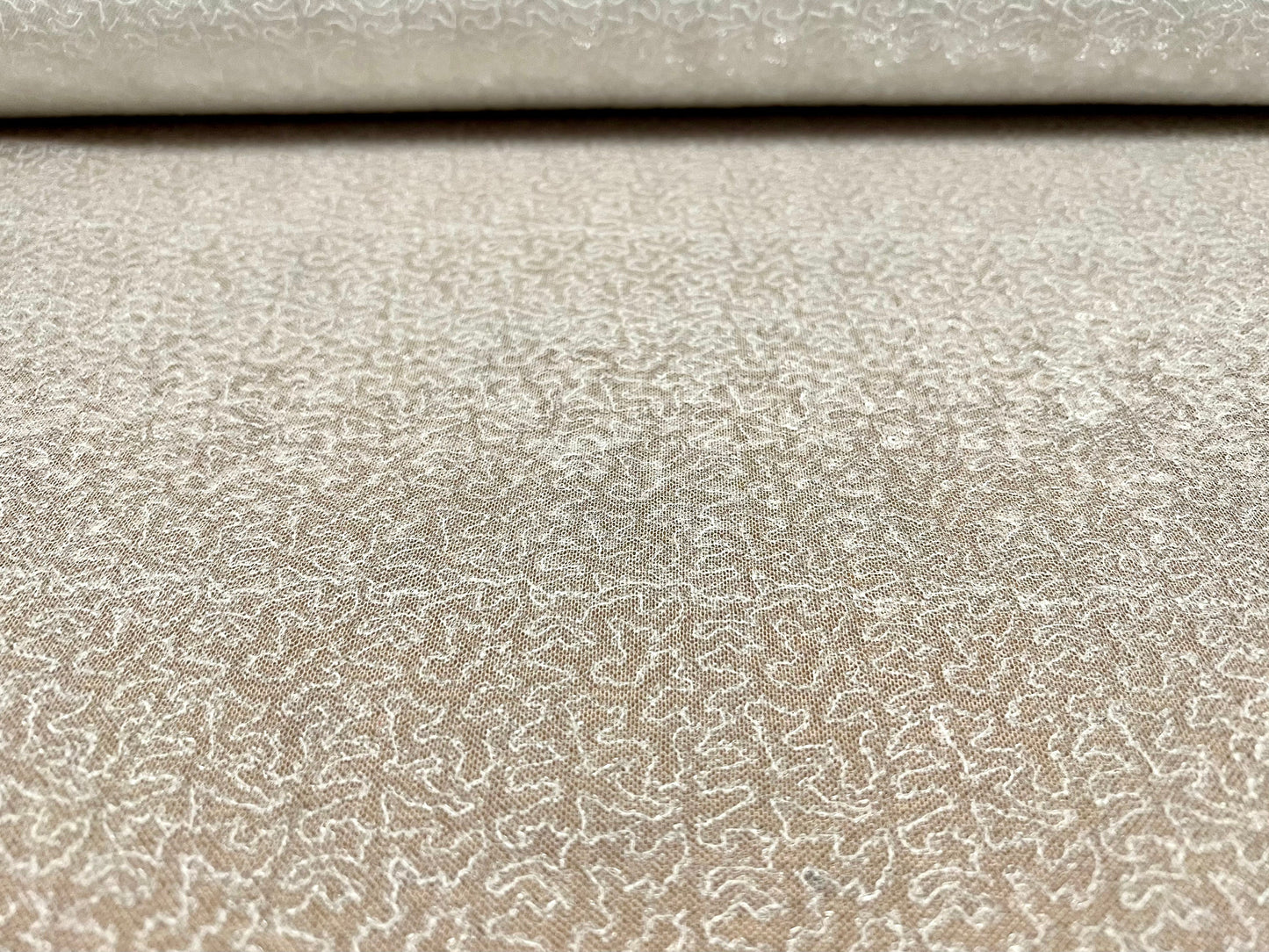 Couture dress fabric, per metre- abstract all over sequins design - white