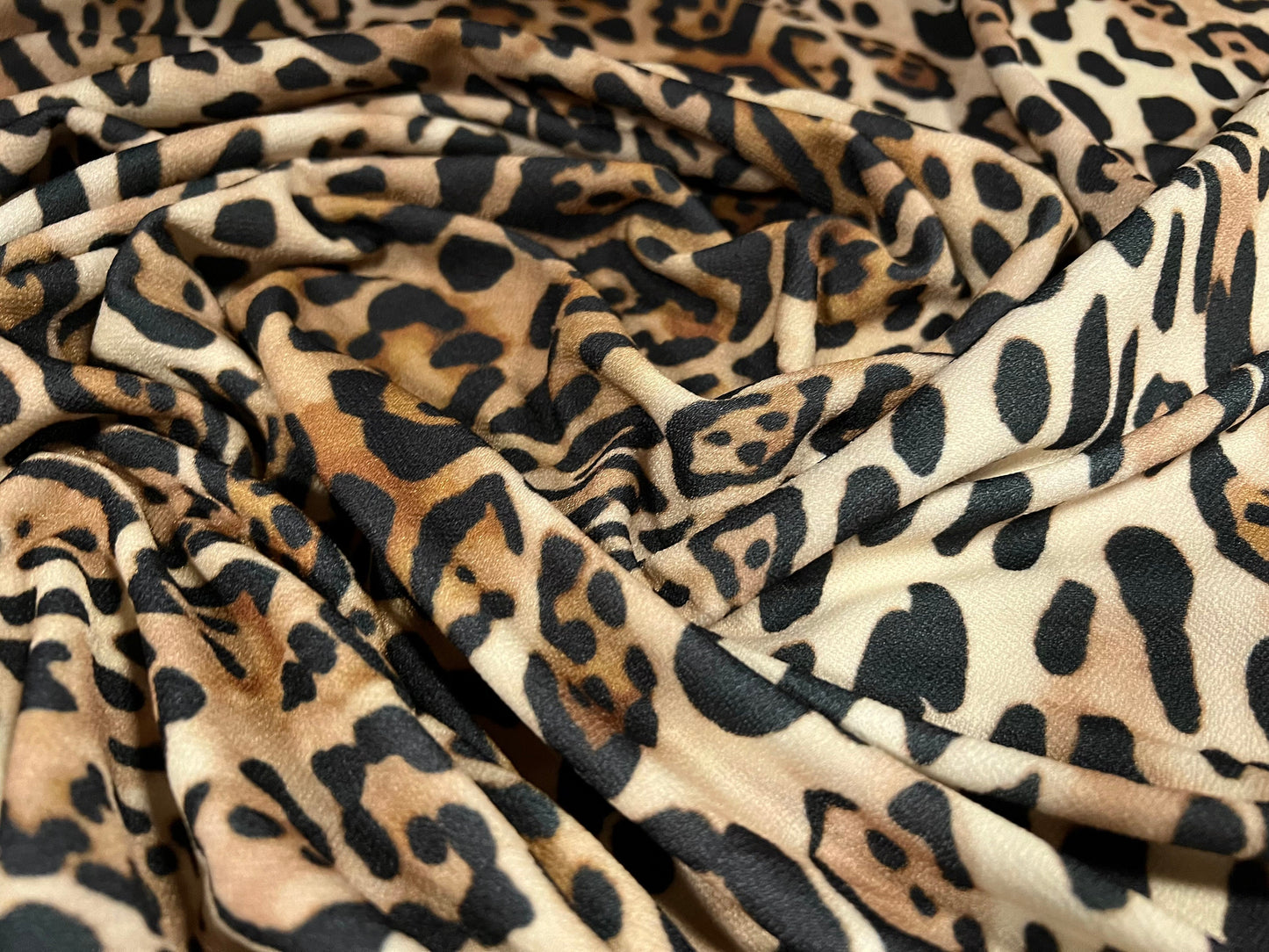Valentino crepe spandex jersey fabric - similar to scuba - per metre - leopard print - stone