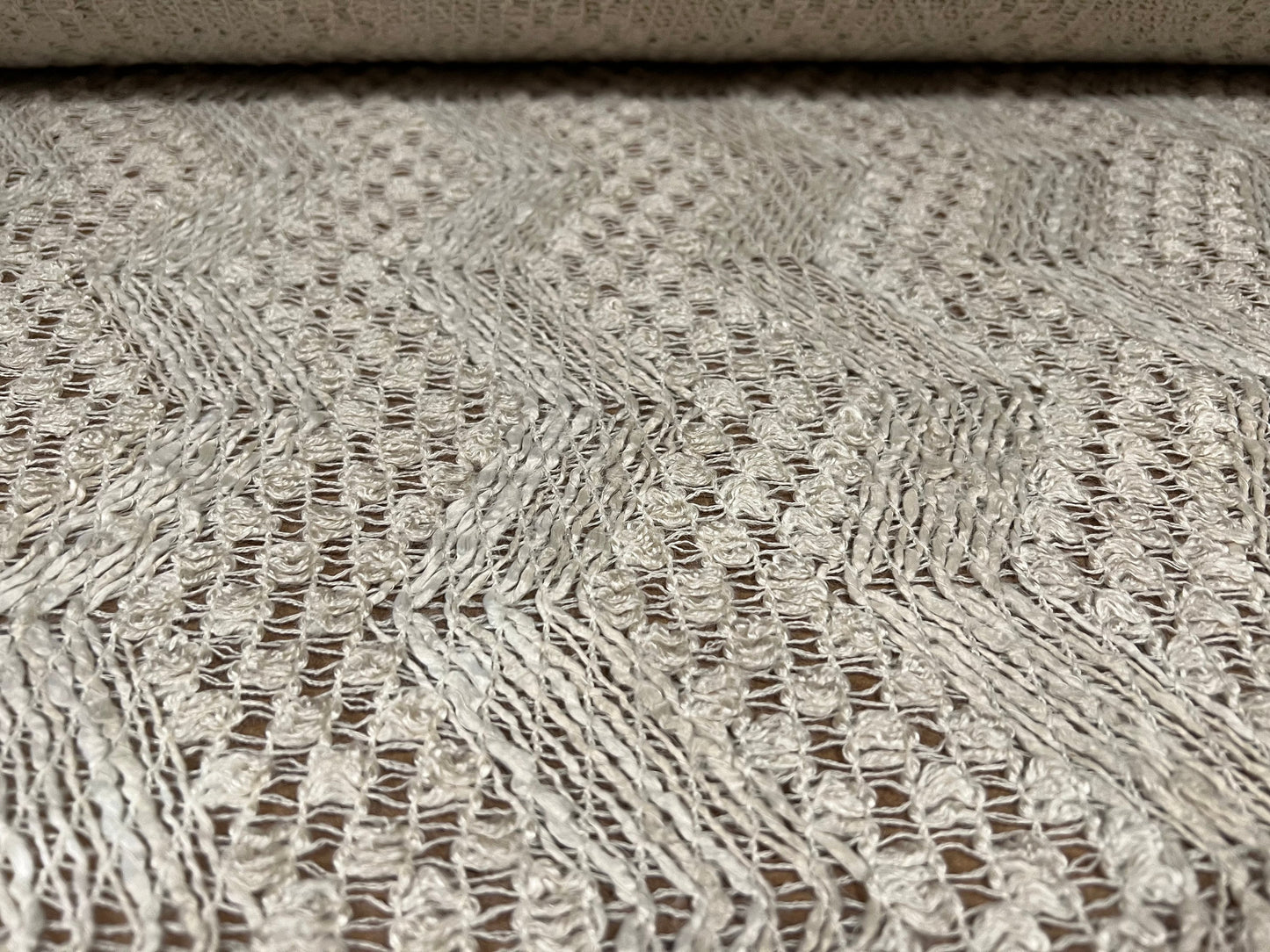 Wool blend heavyweight bouclé knitwear fabric, per metre - stone