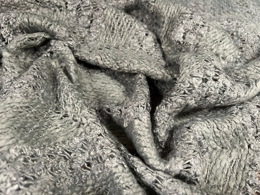 Wool blend heavyweight bouclé knitwear fabric, per metre - grey