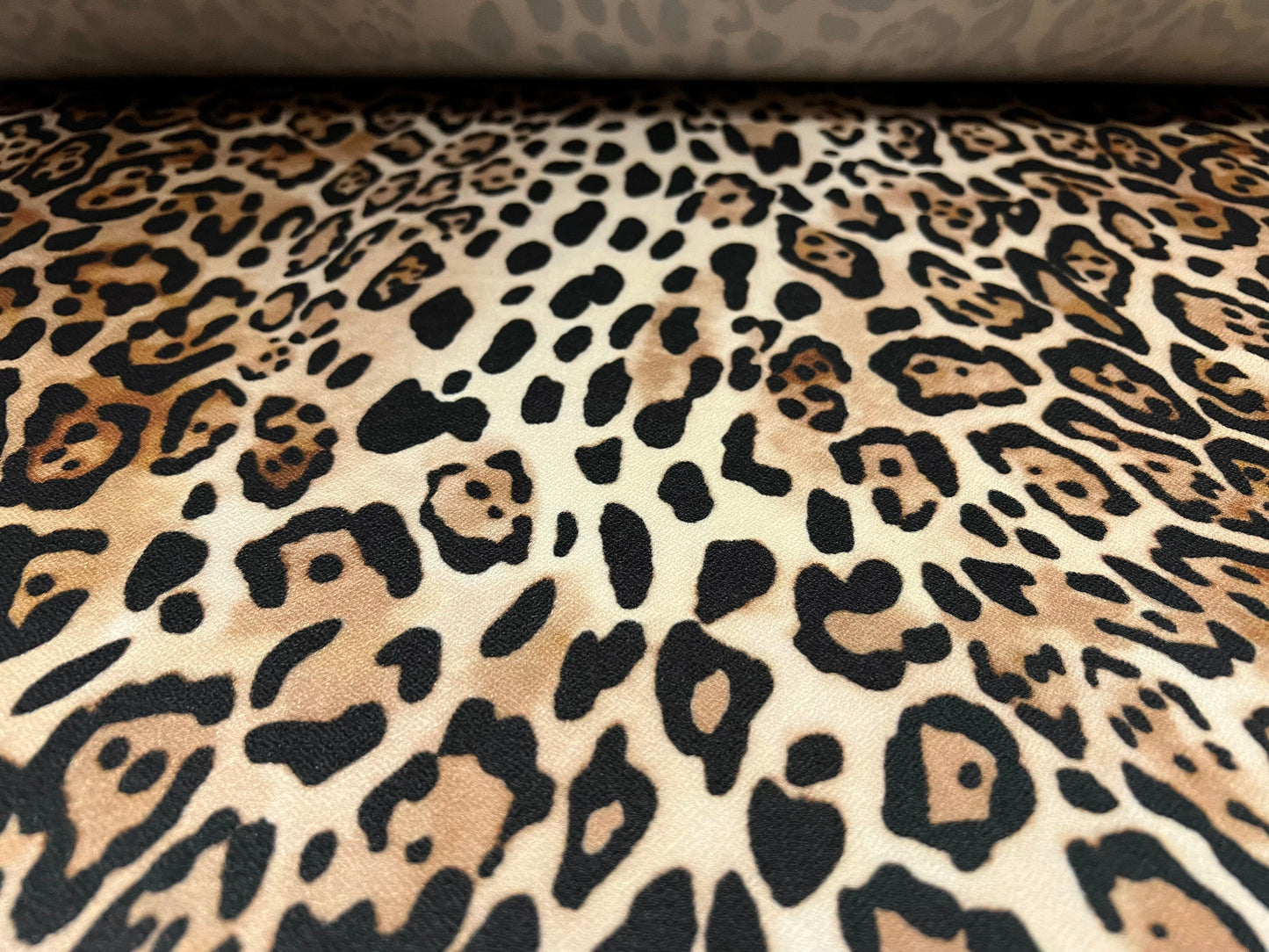 Valentino crepe spandex jersey fabric - similar to scuba - per metre - leopard print - stone