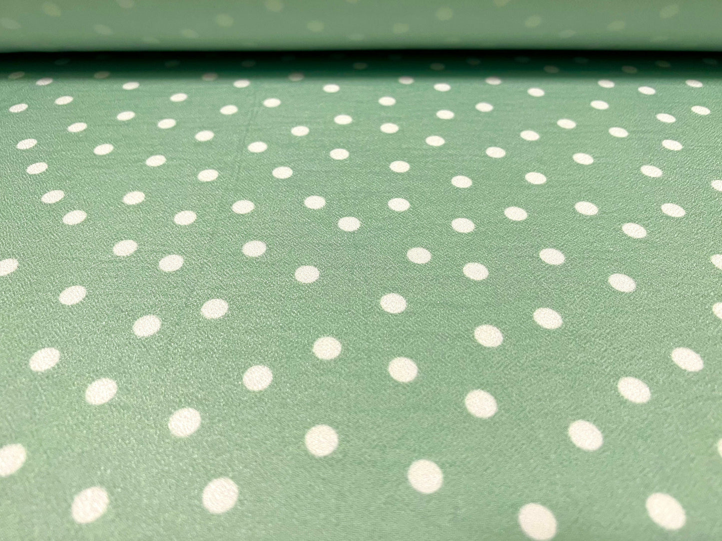 Valentino crepe spandex jersey fabric - similar to scuba - per metre - polka dot print - mint green