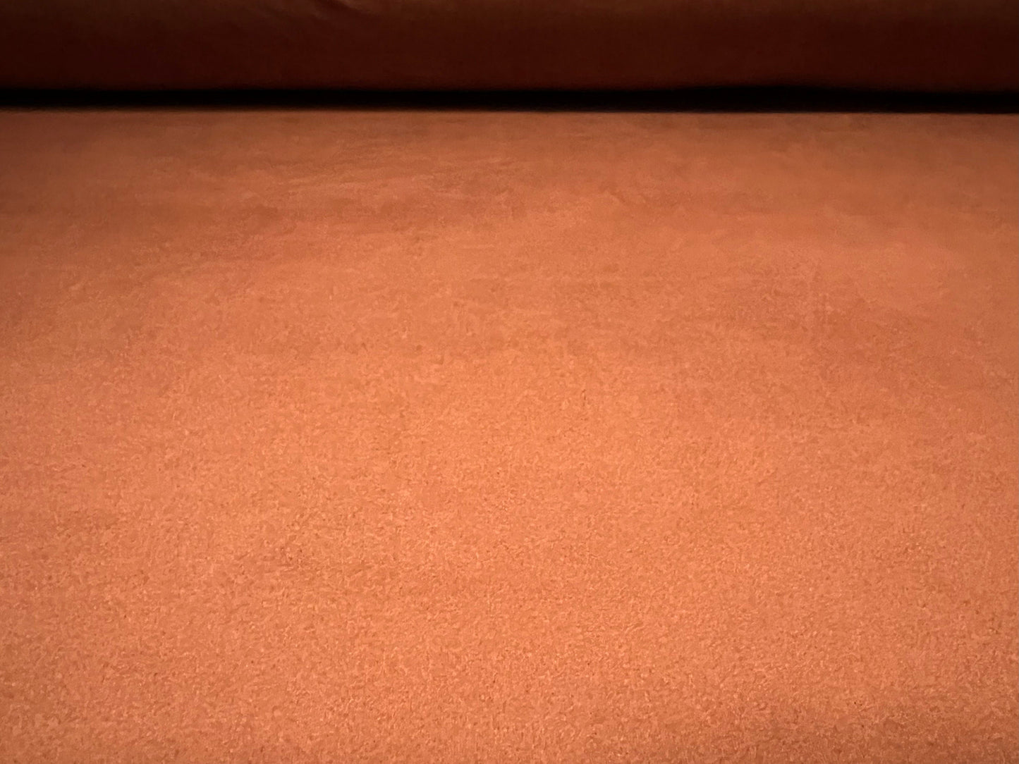 Faux suede stretch spandex jersey fabric, per metre - plain - terracotta