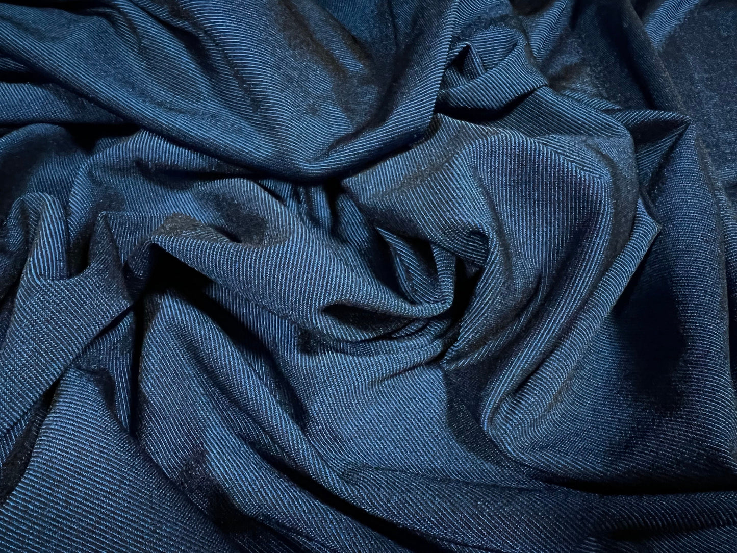 Stretch spandex single jersey fabric, per metre - textured 2 tone - blue