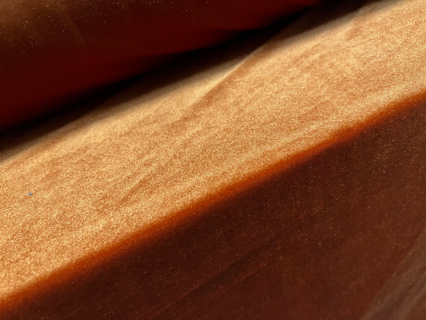 Spandex velvet stretch dress fabric, per metre - plain - ginger