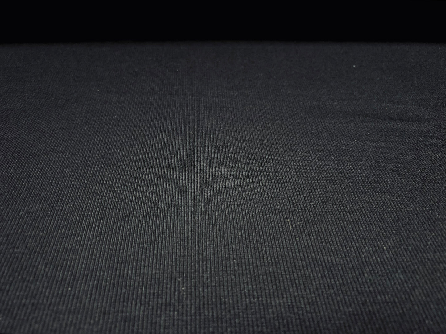Cotton spandex finely ribbed stretch jersey fabric, per metre - plain - black