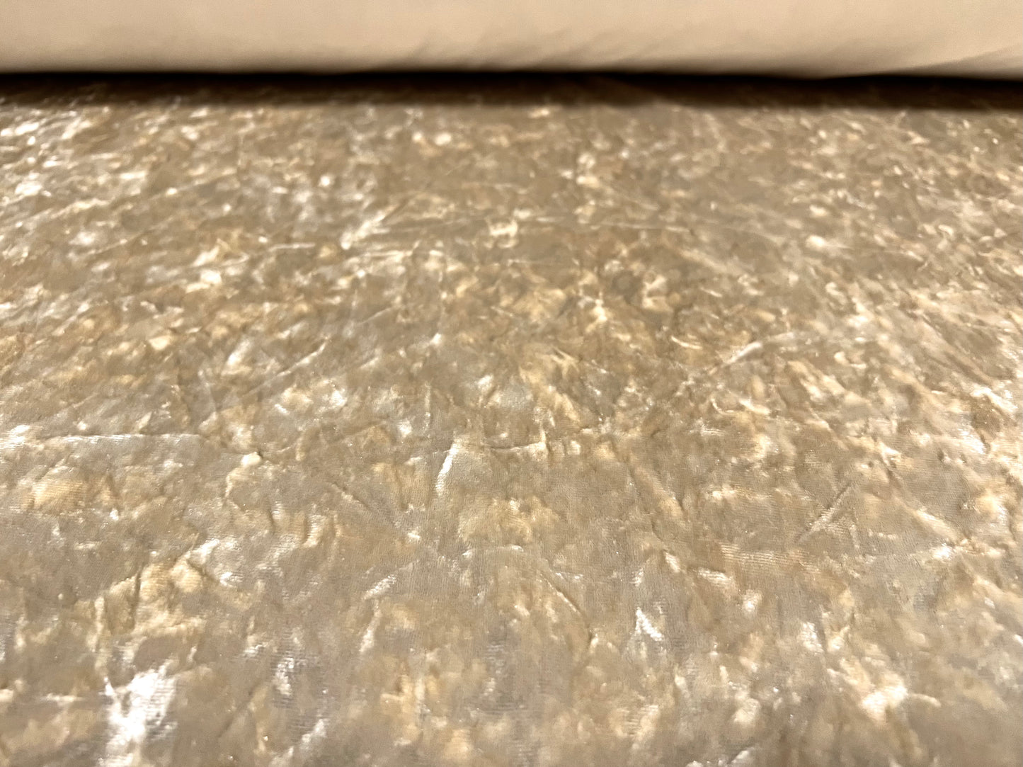 Spandex velvet stretch dress fabric, per metre - marbled - clotted cream