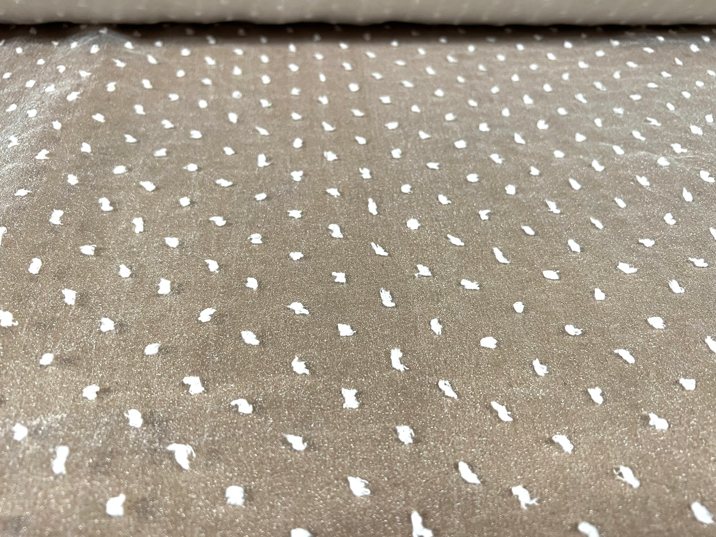 Organza fabric, per metre - Dobby design - white