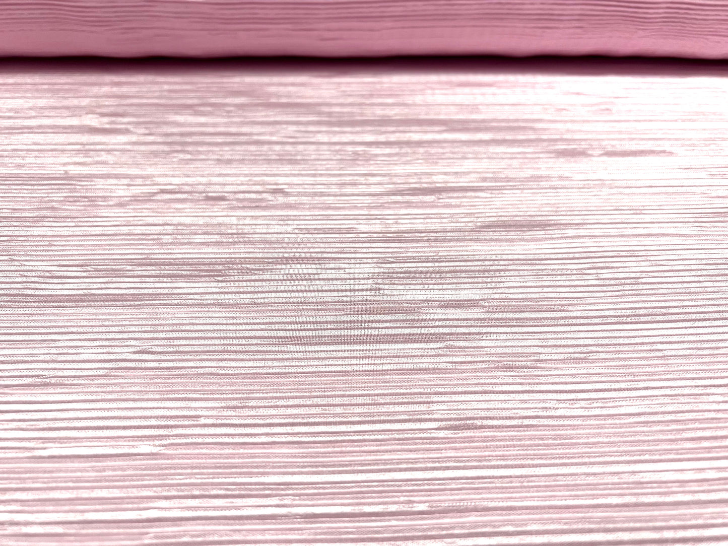 Fine Plissé pleated satin dress fabric, per metre - plain - baby pink