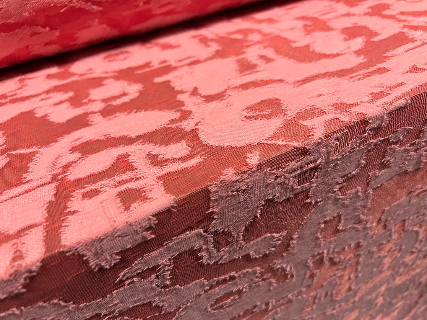 Burnout devoré jersey dress fabric, per metre, cotton rich - pink