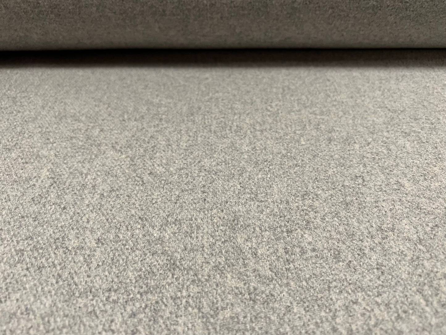 Wool blend flannel coat jacket fabric, per metre - plain - light grey