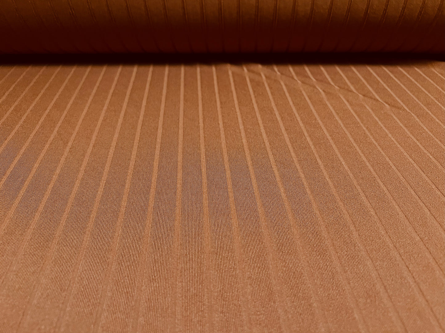 Soft Spandex stretch rib jersey fabric, per metre - plain - cinnamon brown