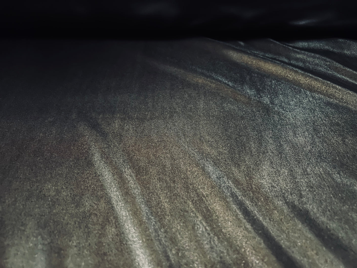 Metallic shimmer satin dress fabric, per metre - plain - black silver