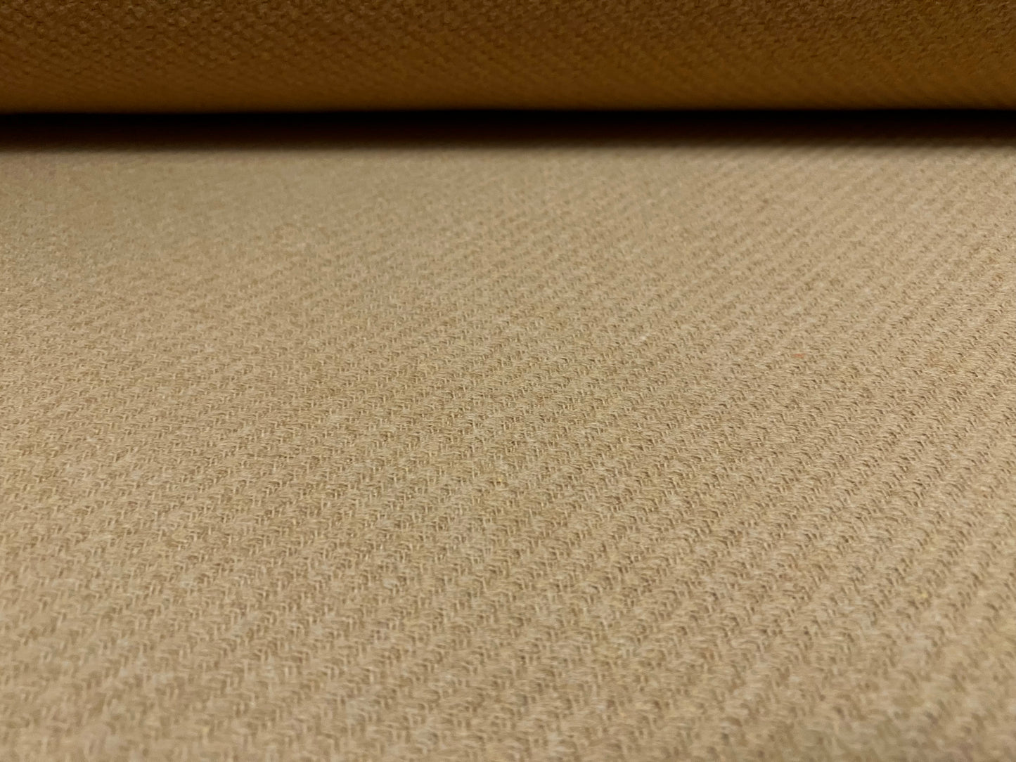 Heavyweight textured wool fabric, per metre - plain - camel