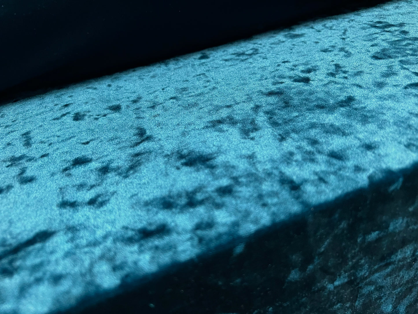 Spandex velvet stretch dress fabric, per metre - marbled - kingfisher blue