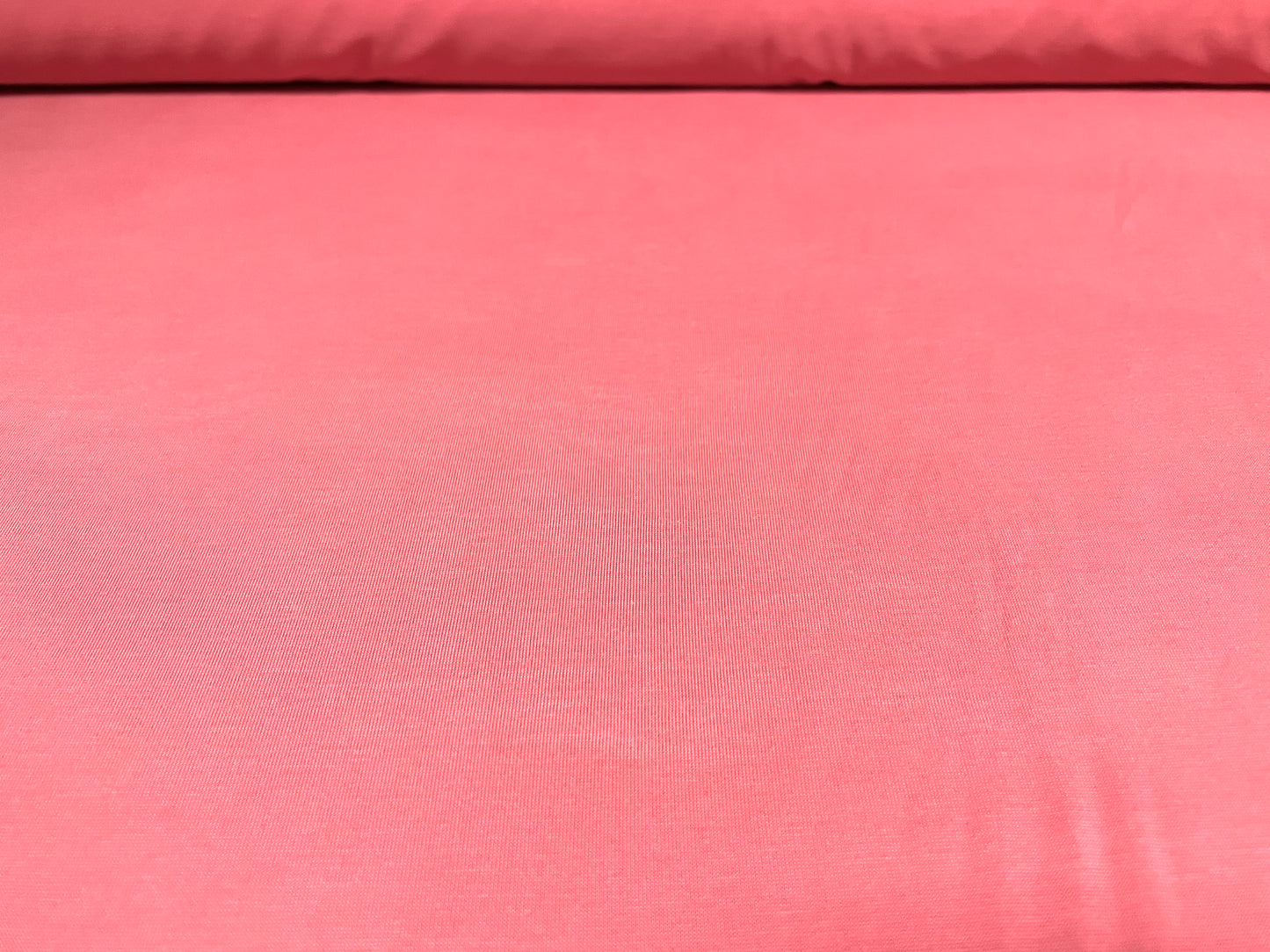 Powder touch single jersey dress fabric with comfort stretch, per metre - plain - coral