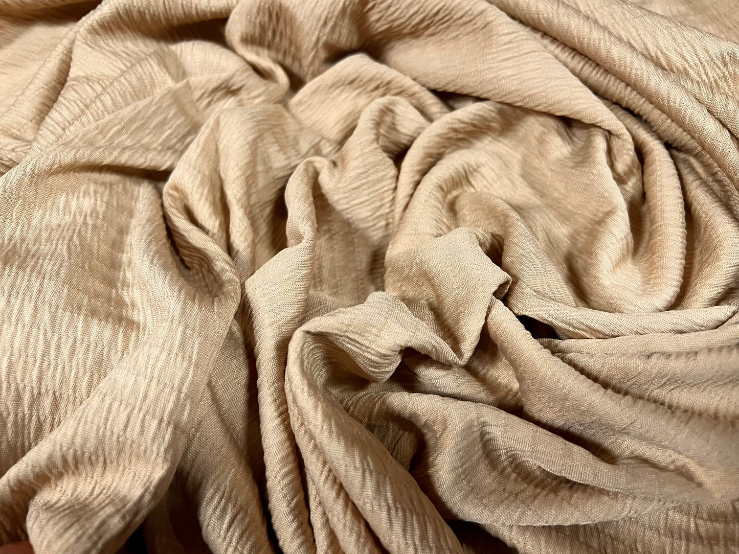 Sheared bodycon stretch spandex jersey fabric, per metre - plain - beige