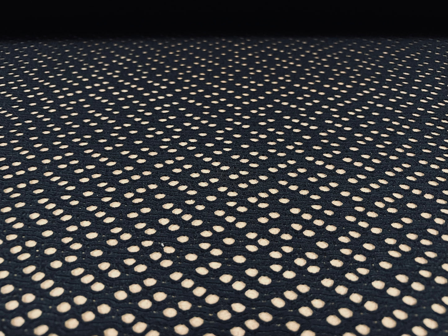 Crochet knit jersey fabric, per metre - black