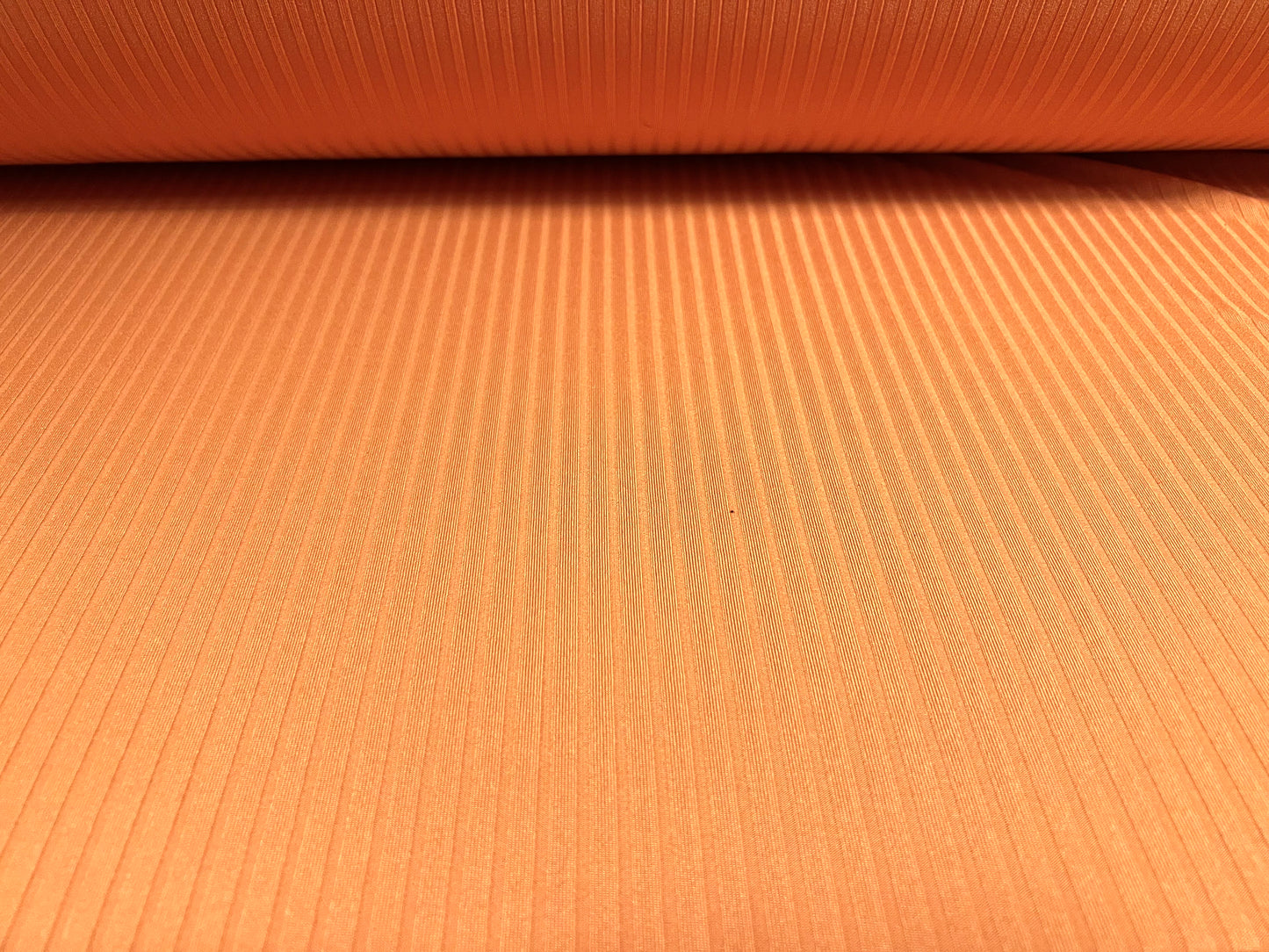 Stretch spandex rib jersey knit fabric, per metre - plain - orange