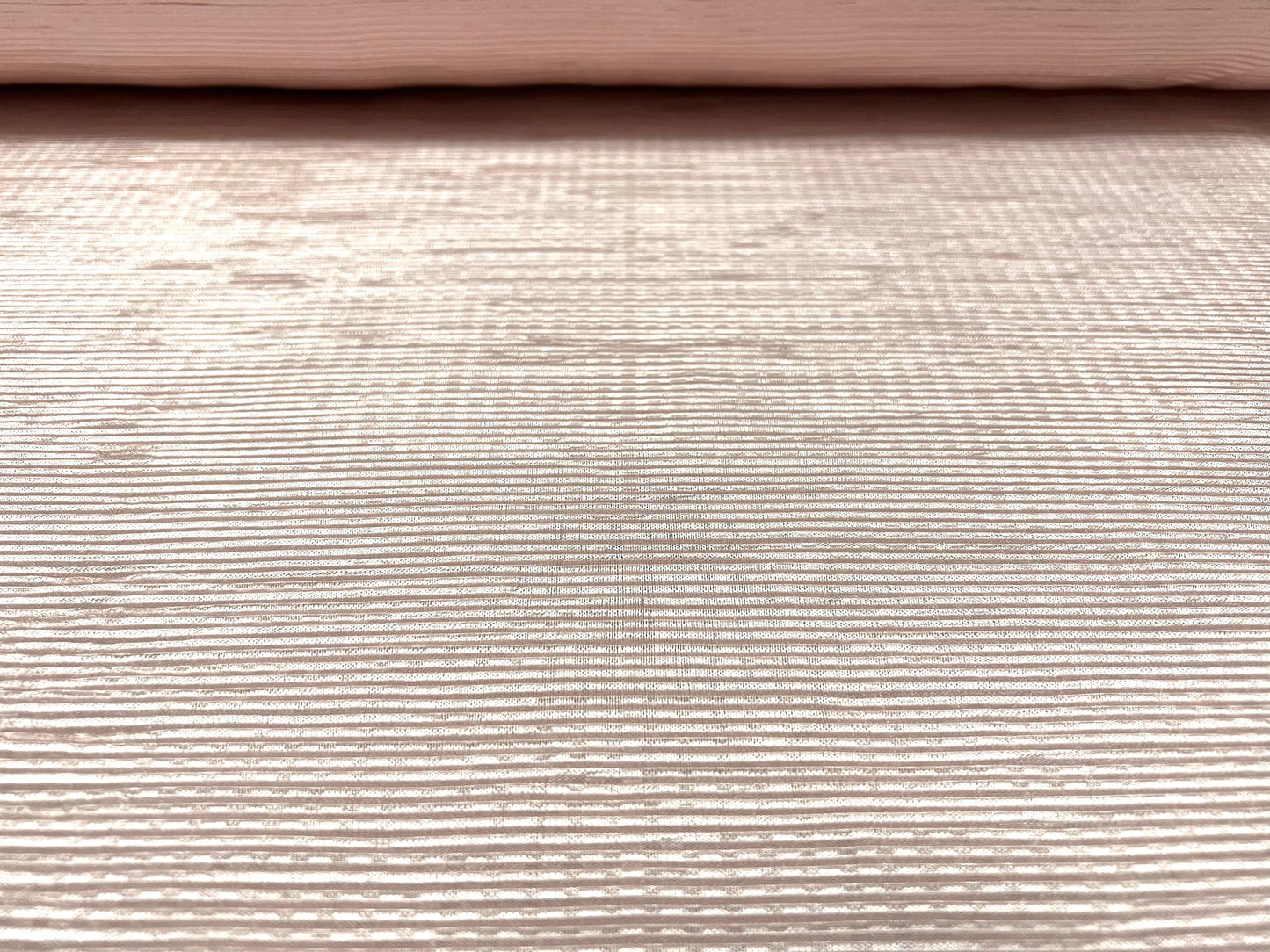 Fine Plissé pleated satin dress fabric, per metre - plain - blush