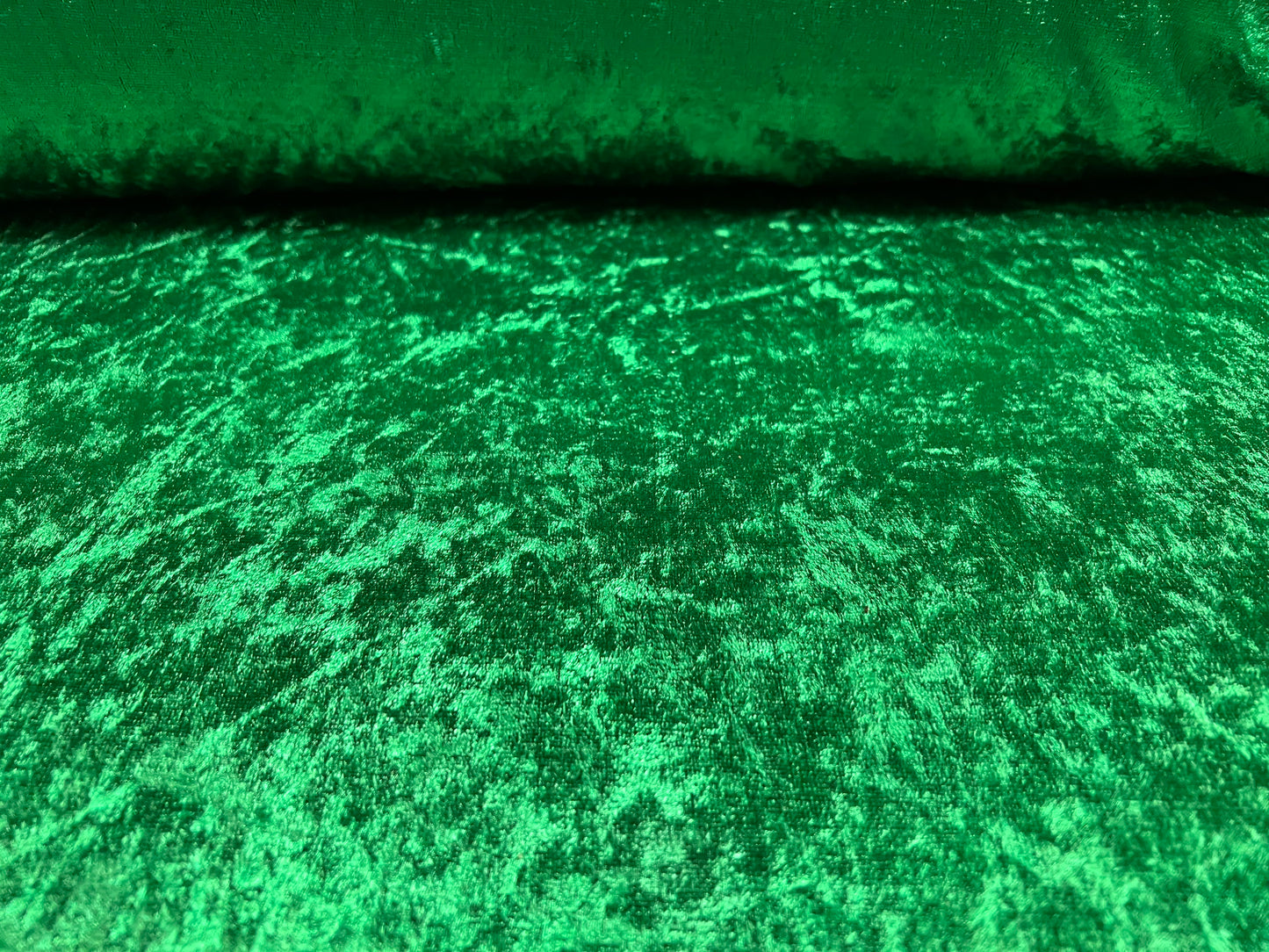 Panne velour fabric, per metre - plain - emerald green