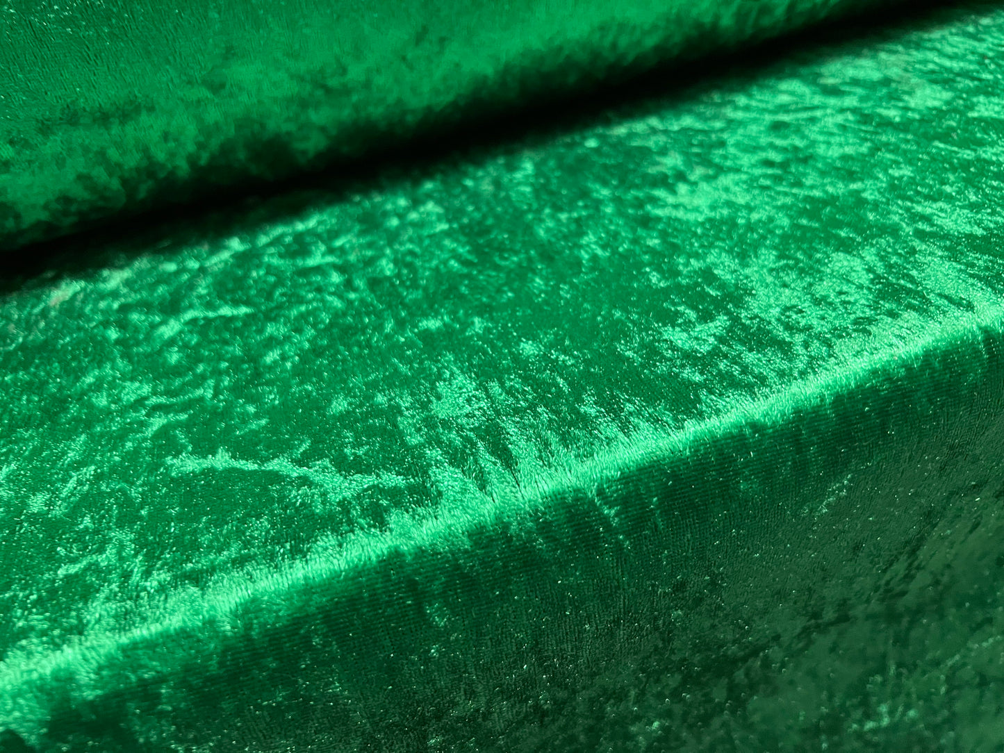 Panne velour fabric, per metre - plain - emerald green