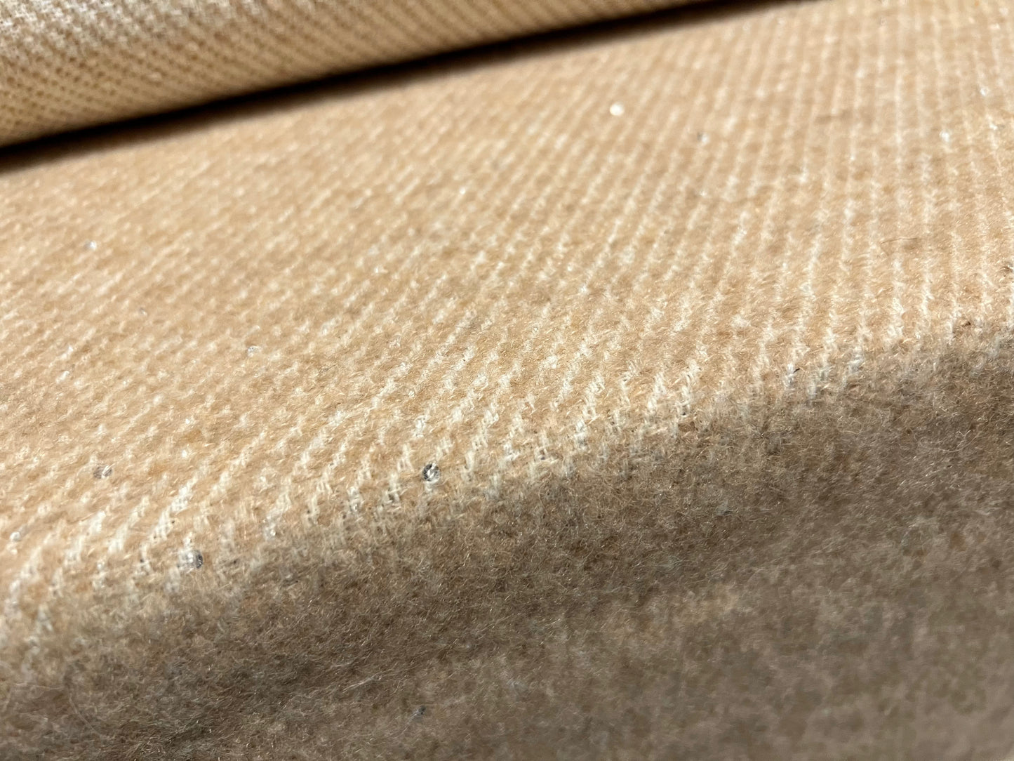 Wool bouclé coat jacket fabric, per metre - oatmeal twill with sequins