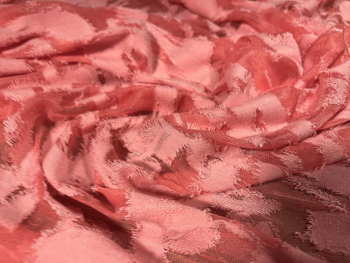 Burnout devoré jersey dress fabric, per metre, cotton rich - pink