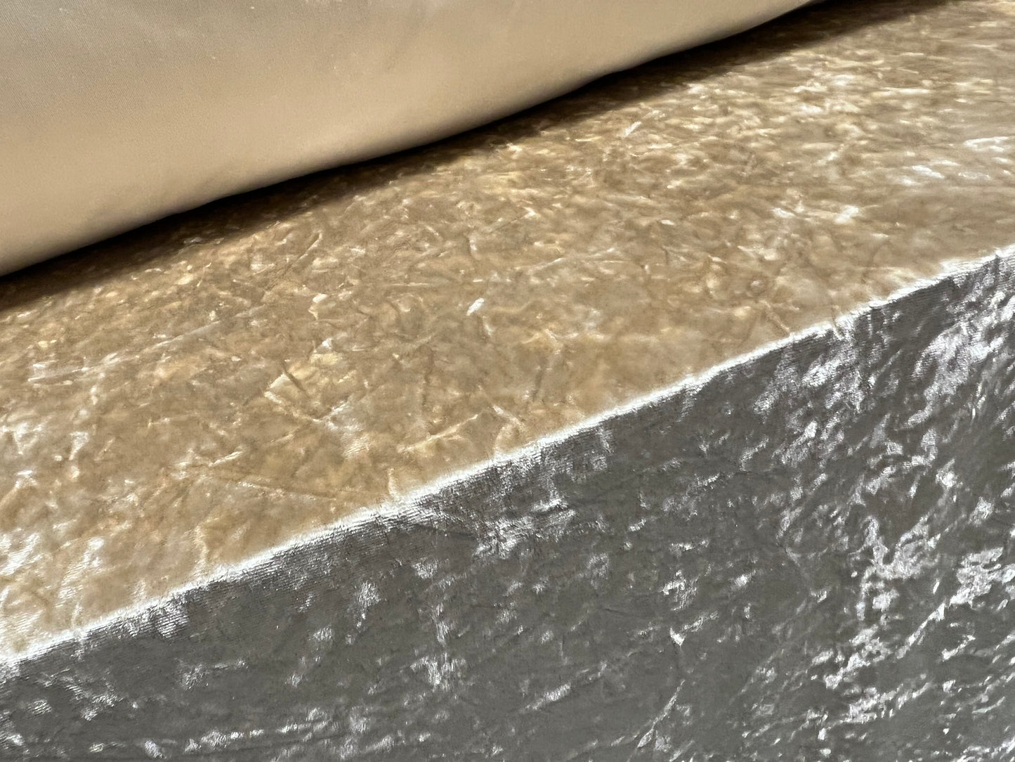 Spandex velvet stretch dress fabric, per metre - marbled - clotted cream
