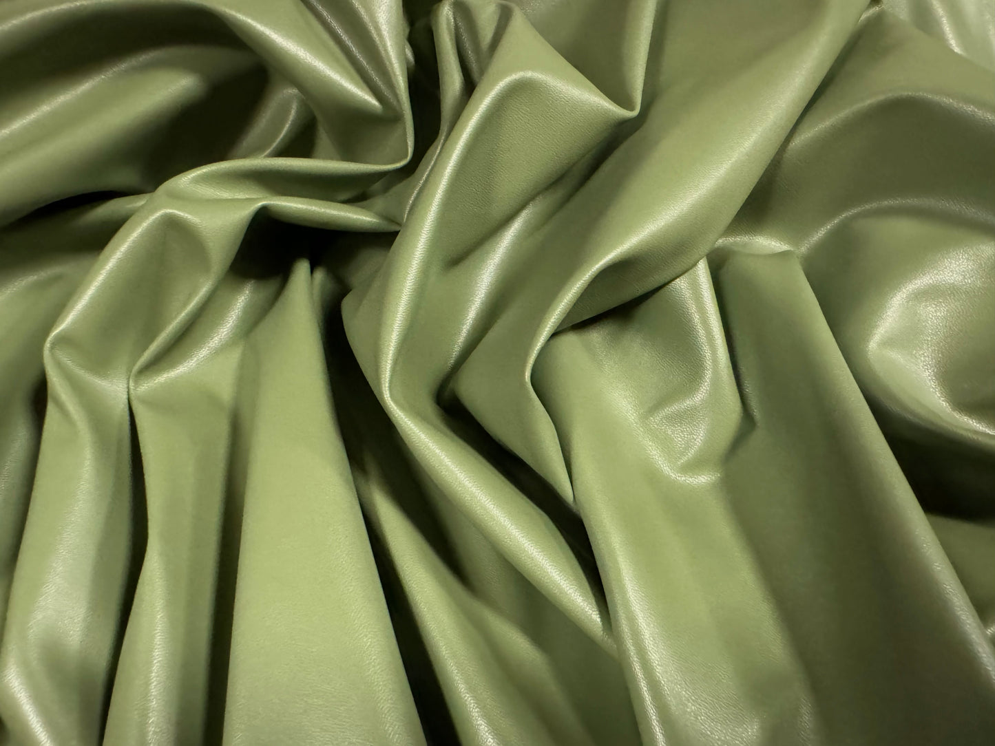 Matte pvc fabric with comfort stretch, per metre - plain - sage green