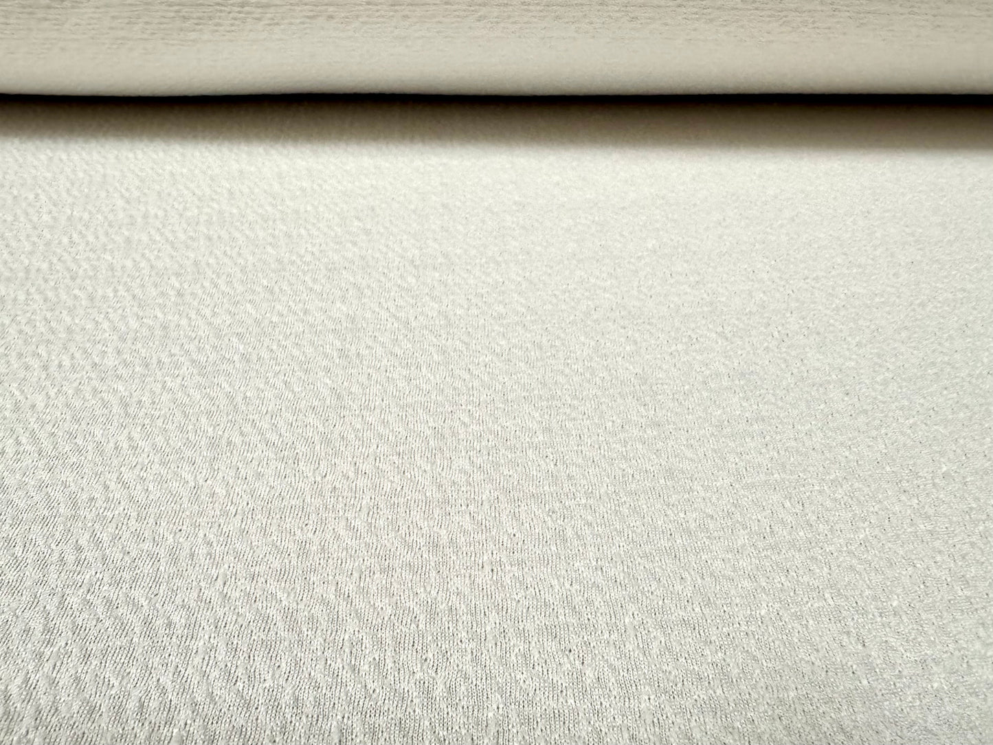 Orange Peel textured stretch spandex jersey fabric, per metre - plain - ivory