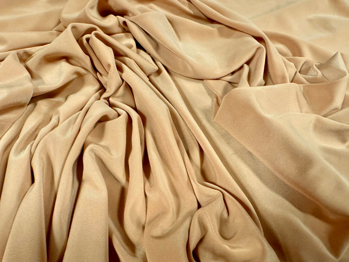 Viscose spandex stretch single jersey fabric, per metre - plain - buttermilk