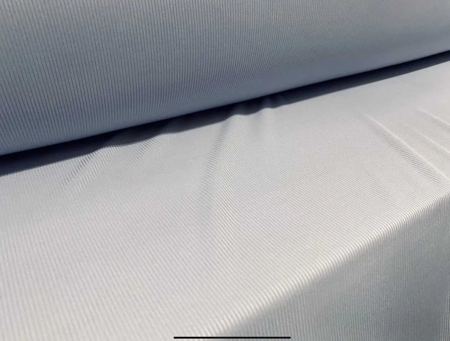 2x1 Stretch spandex ribbed jersey fabric, per metre - plain - baby blue