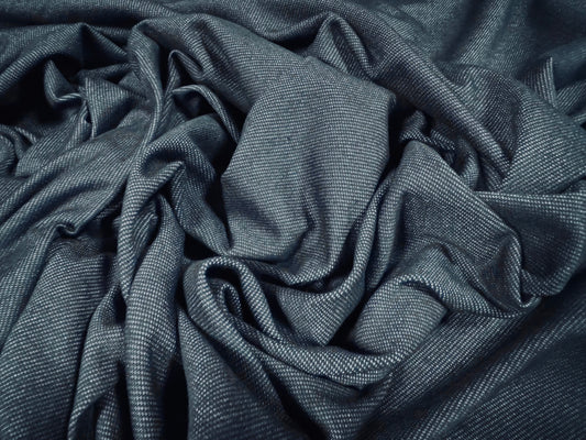 Soft stretch jersey twill fabric, per metre - plain - denim blue