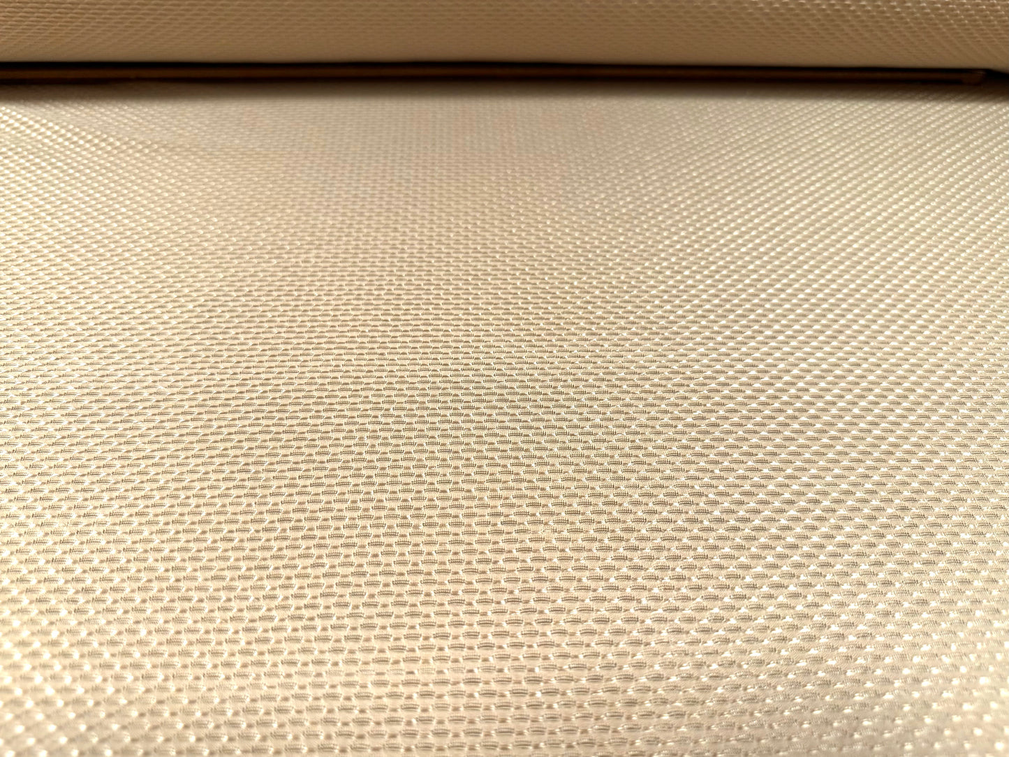 Stretch spandex fishnet satin jersey fabric, per metre - demerara