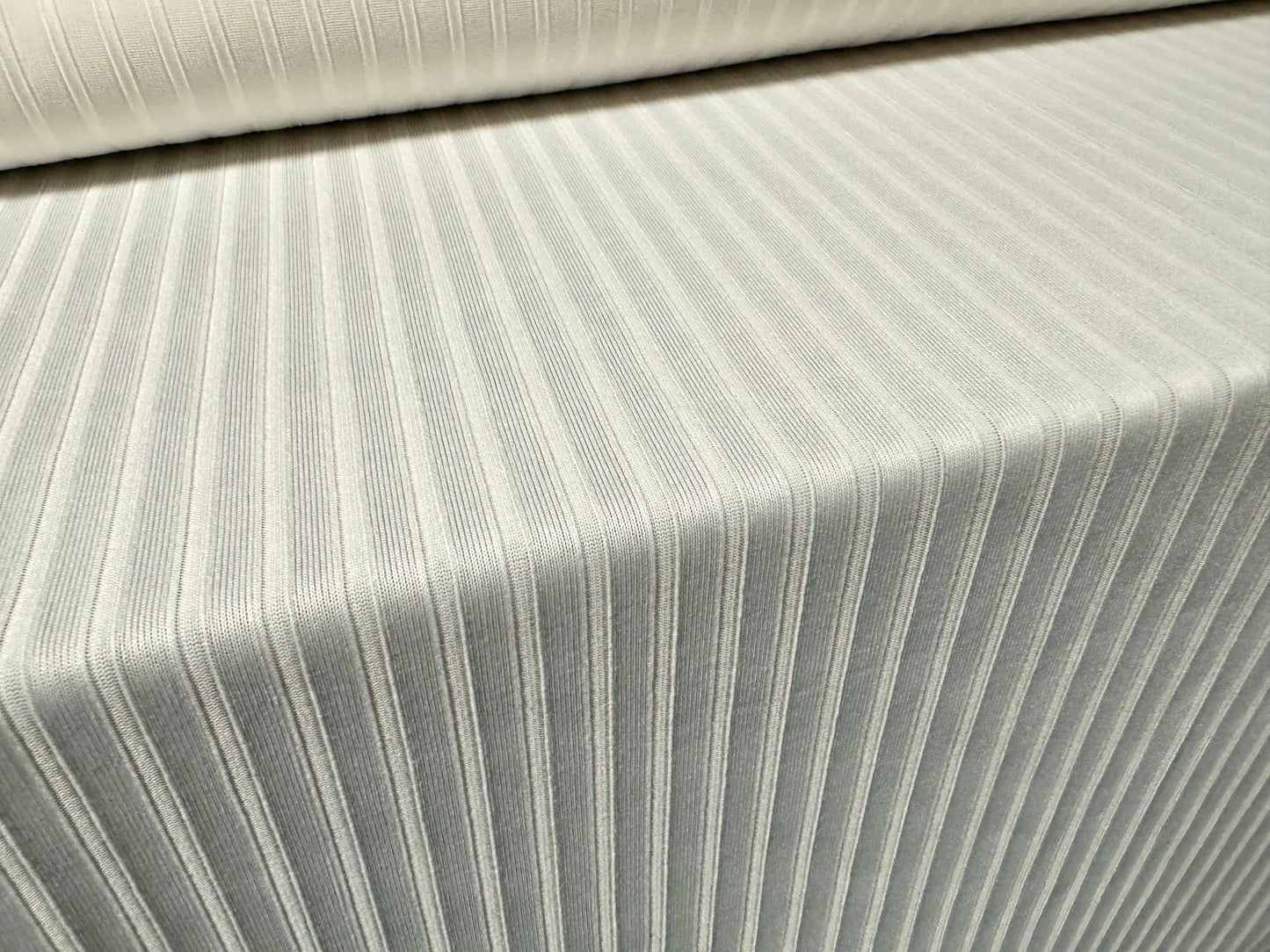 Stretch spandex rib jersey fabric, per metre - plain - ivory