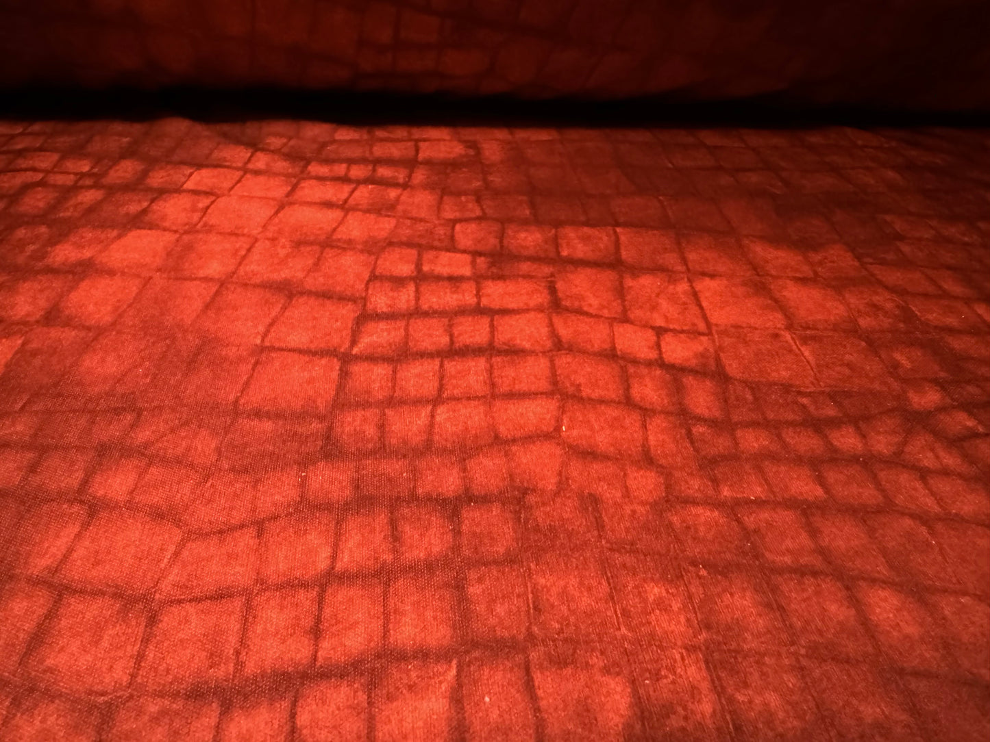 Single jersey fashion fabric, per metre - Crocodile animal print - rust