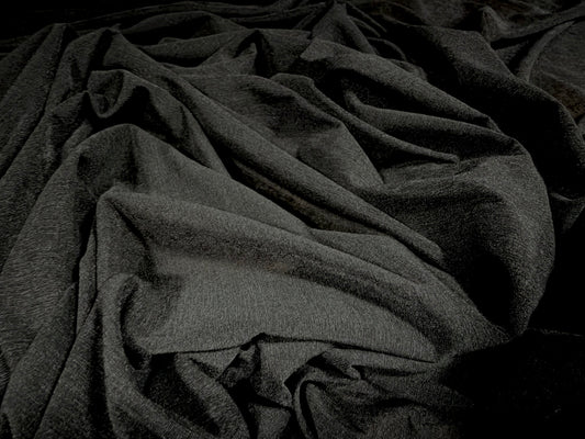 Stretch chiffon lightweight jersey fabric, per metre - plain - black
